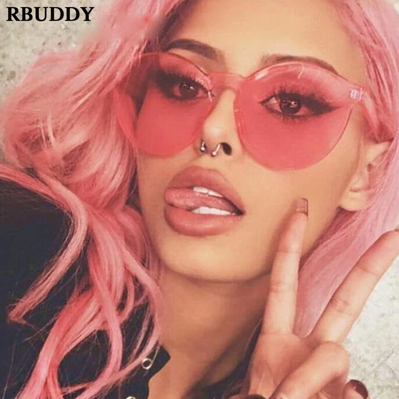 

RBUDDY Round Cat Eye Sunglasses Women Transparent Candy Color Sunglasses Men Luxury Summer lady lunette soleil femme Sun Glasses