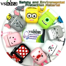 Vsidea мультяшный беспроводной Чехол для наушников для Apple AirPods силиконовый зарядный чехол для наушников Защитный чехол для AirPods