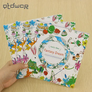 School Office Book Fantasy Dreams 24 Pages Hand Painted Graffiti Coloring Books of the Relieve Stress Painting Book 1