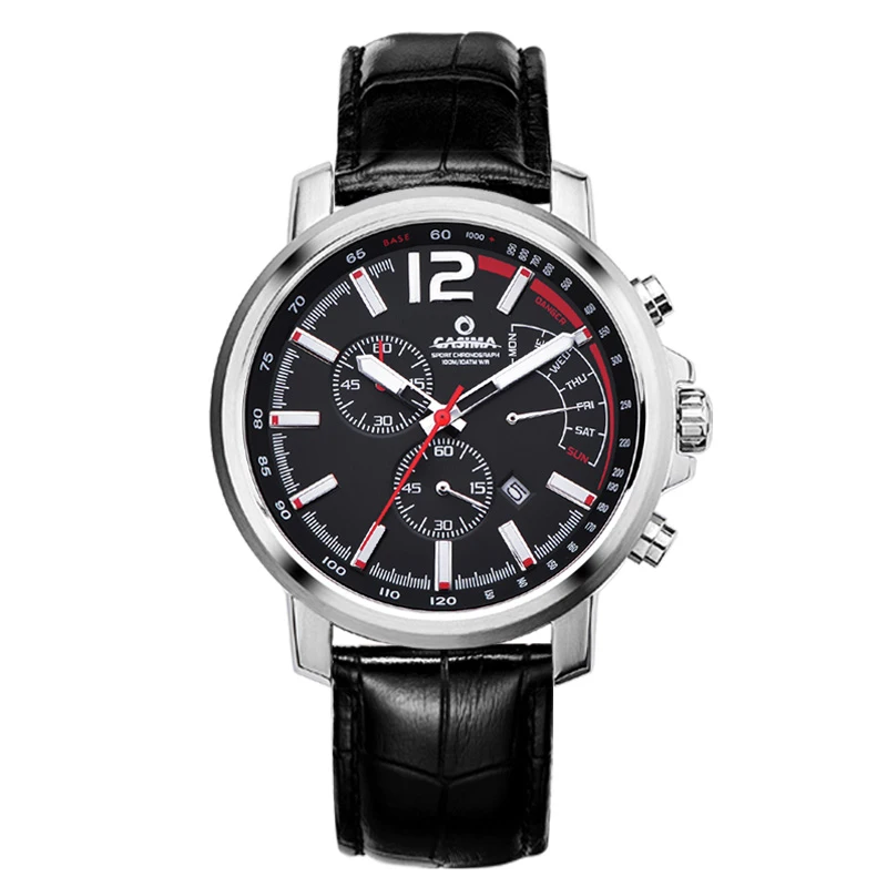 

Fashion men's watch stainless steel quartz-watch outdoor sports chronograph stopwatch waterproof 100m men clockCASIMA #8305