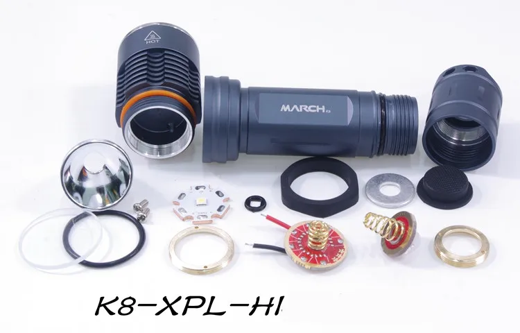 March K8 Cree XML XPL Luminus SST20 SST40 18650 мощный светодиодный фонарь с контролем температуры оборудование для походов ночное освещение