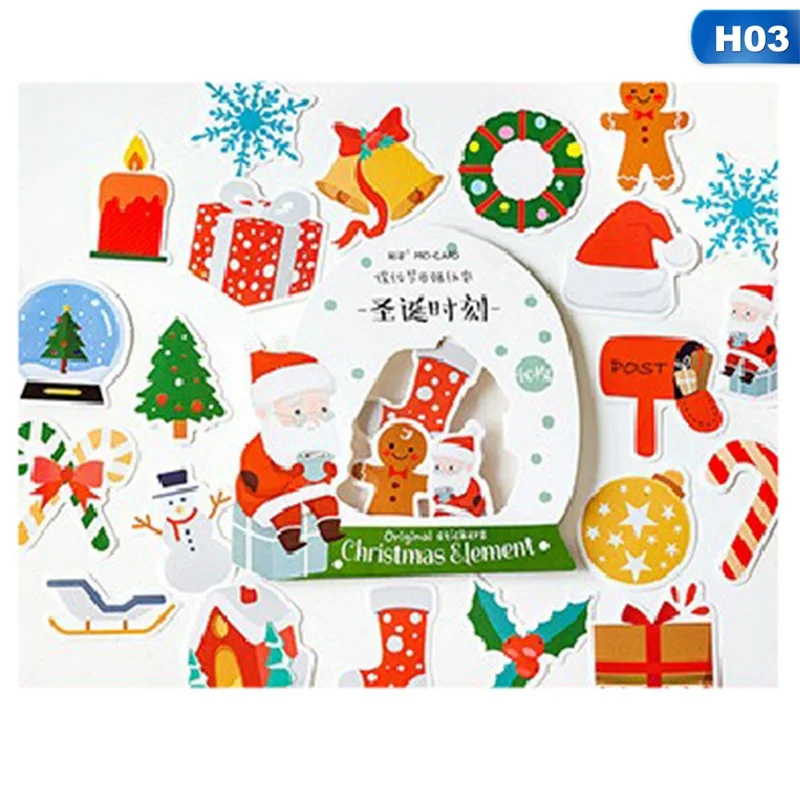 40 шт./кор. канцелярские наклейки DIY рождественская липкая бумага для украшения дневник в стиле Скрапбукинг