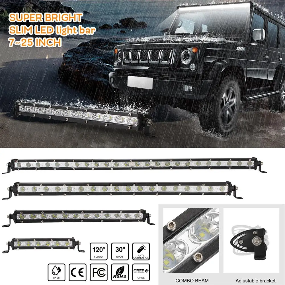 SUV Led Light Bar 18 Вт Супер тонкая Рабочая Сеть дневного света для мотоцикла Трактор Лодка внедорожный грузовик 12 В 24 В r20