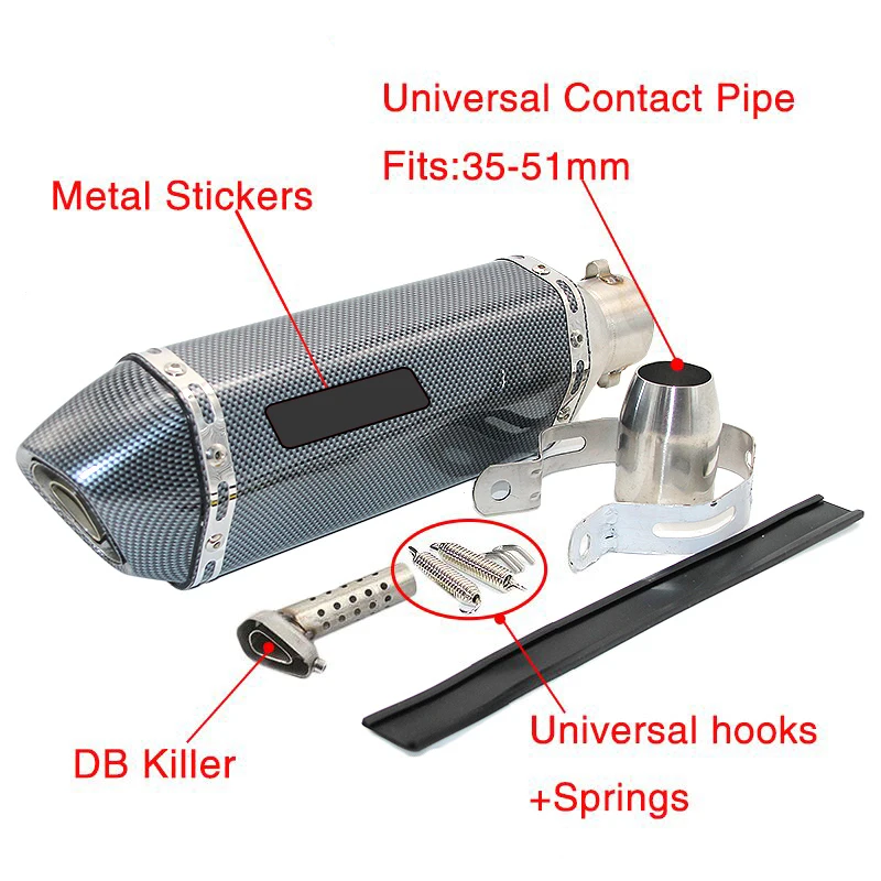 ZSDTRP Мотоцикл скутер изменение Escape глушитель выхлопной трубы дБ убийца GY6 CBR125 250 CB400 YZF чехол для Akrapovic Yoshim