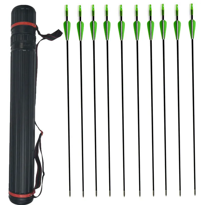 12 PCS 80cm Glassfiber Rubber feather Arrow Replaceable Arrowhead Length Archery Recurve Bow Children's Basic Training