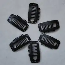 50 шт./лот 3.2 см 9-t-tube Нержавеющая сталь кнопки расческой парик клип для машины Wefted/сотка наращивание волос аксессуар