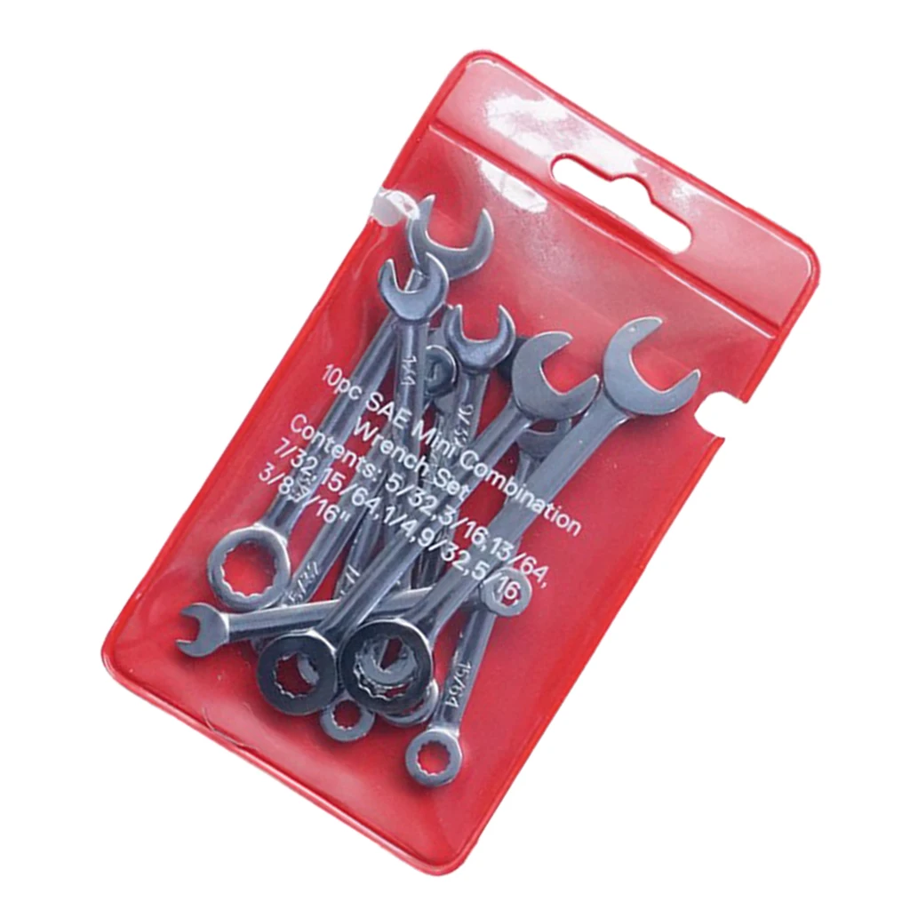 

10 pcs Combination Spanner Wrench Set Mini wrench set English System Set