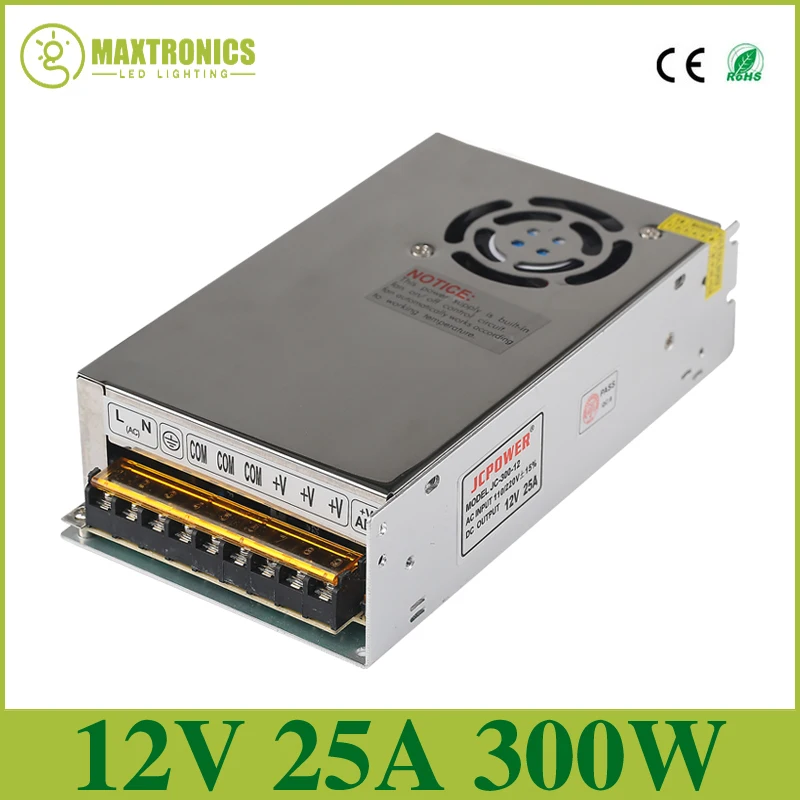 Kaufen 2016 beste qualität 12 V 25A 300 Watt Schaltnetzteil Fahrer für Led streifen AC 110 240 V Eingang zu DC 12 V Freies verschiffen