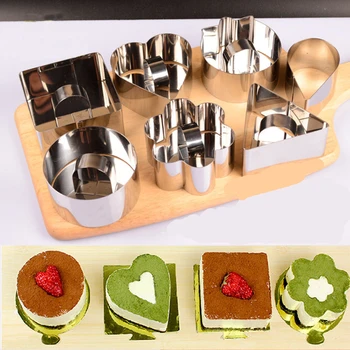 

8 Style Stainless Steel Cake Mold Fondant Cake Decoration Mold Cookie Biscuit Molds DIY Kitchen Baking Cooking Tool