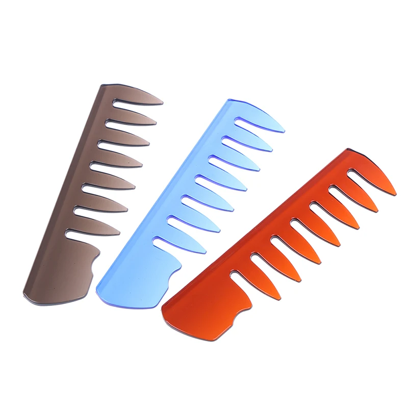Plastic Handle Hairdressing Brush Styling Tool Wide Teeth Afro Comb Insert Curly Hairbrush Hair Fork Pick Comb