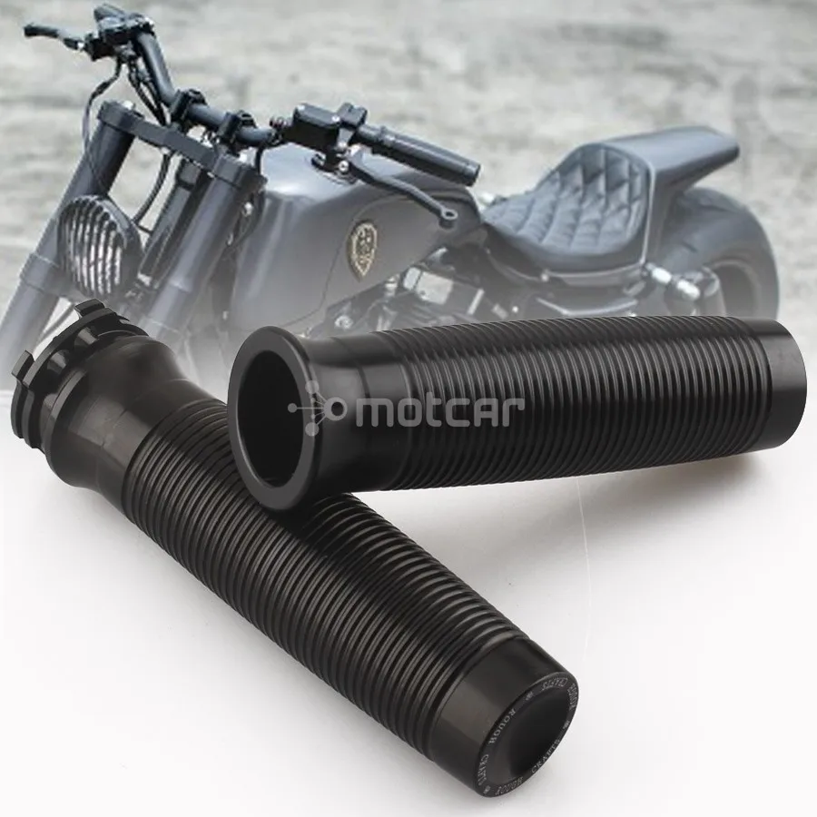 

CNC Black Aluminum Custom Rough Crafts Handlebar Grips Fits For Harley Sportster XL1200 883 Forty-Eight Softail Dyna Touring