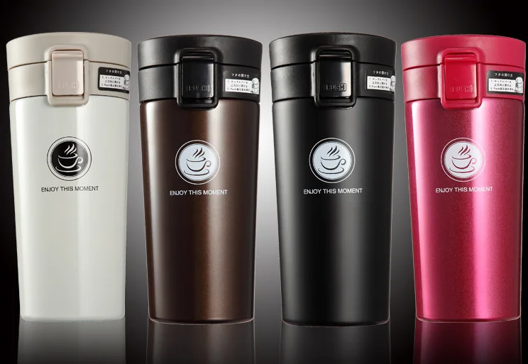 380ml Double Wall Stainless Steel Vacuum Flasks Car Thermo Cup Coffee Tea Milk Travel Mug