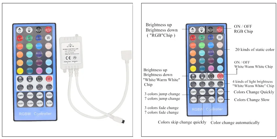 Светильник s 4 Каналы DC 12 V-24 V RGBW светодиодный Управление; диммер 40Key 5Pins ИК-пульт дистанционного управления Управление для SMD 5050 RGBW/RGBWW Светодиодные ленты светильник