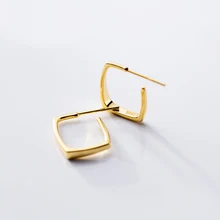 MloveAcc серебро 925 пробы Геометрия квадрат корейские сережки-шпильки Для женщин Мода уха ювелирные изделия