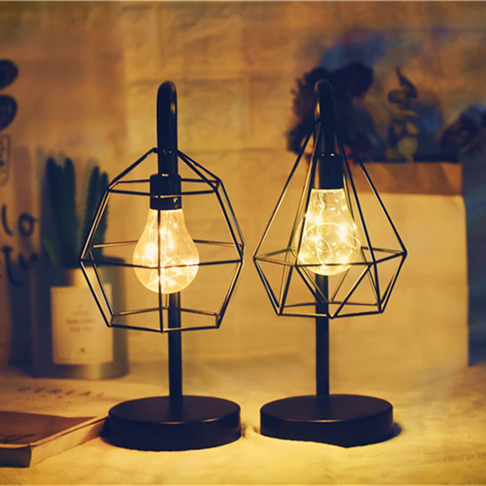 

Nordic Iron Desk Lamp Minimalist Bedroom Decor Night Light Home Cozy Warm LED Table Lights for Festival Party Adornment