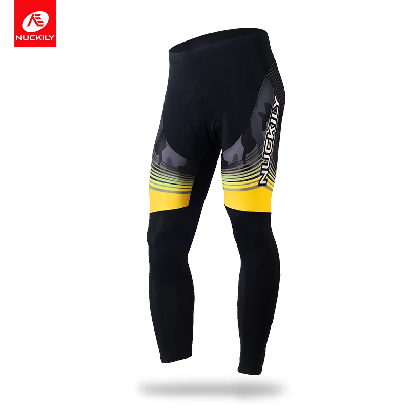 

NUCKILY Autumn Bicycle Pants Men Sport Long Tights Padded Cycling Trousers MD010
