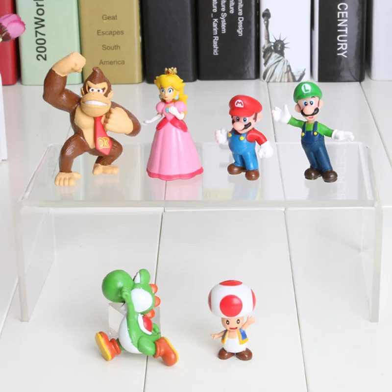 6 шт./компл. аниме Super Bros Peach King экшн фигурка Лягушка ПВХ игрушки 3 5 см для детей|kids
