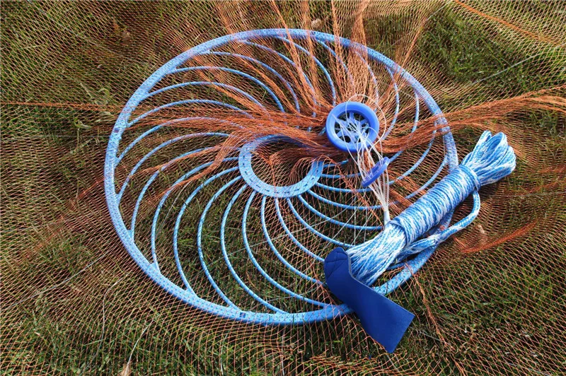 Летающий диск Американская Рука литая рыболовная сеть со свинцовыми грузилами 300 360 420 480 540 600 720 см легко бросить рыболовная сеть Для рыбалки