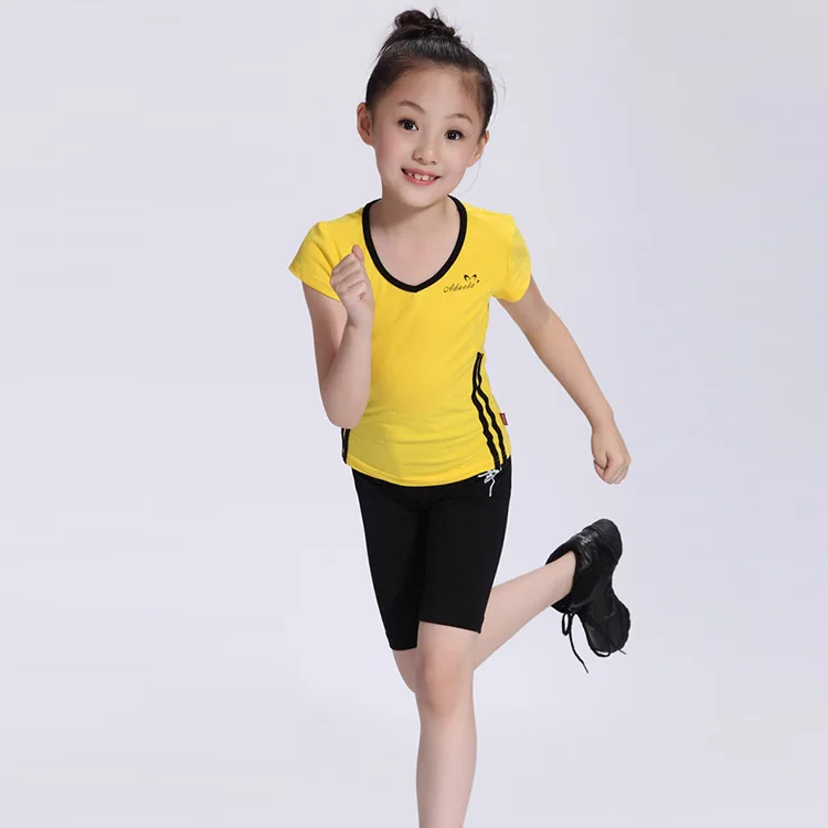 Hot!!New Fashion Children's Boys Girls Clothes Set Cotton Lycra Aerobics Gymnastics Sports Wear ...