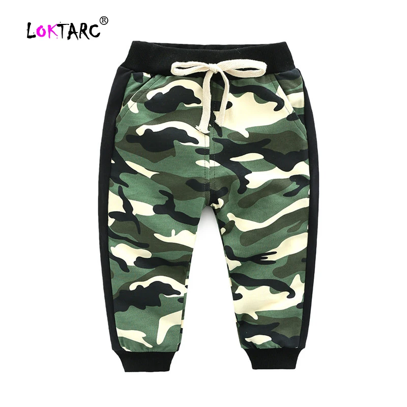 

LOKTARC Kids Pants Camouflage Drawstring Side Stripe Two-Tone Pants for Boys Sweatpants Elastic Waist Toddler Pants Jogger