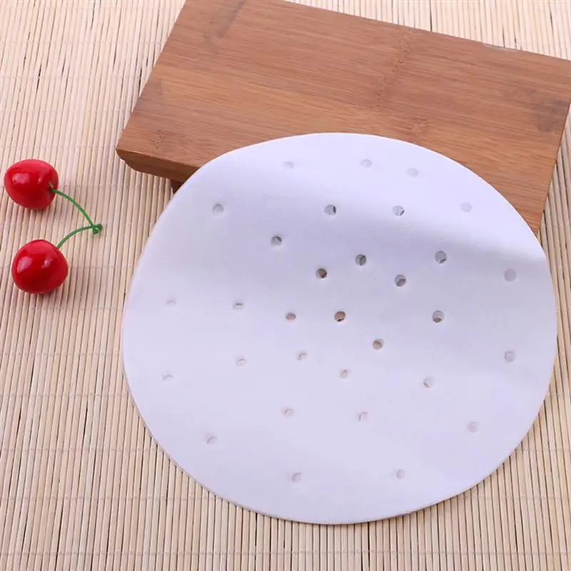 SHUAIGE Air Fryer Pad Paper Baking Paper Steamer Paper 23cm Non-stick Baking Steamer Paper Oil Paper White Round 100 Sheets