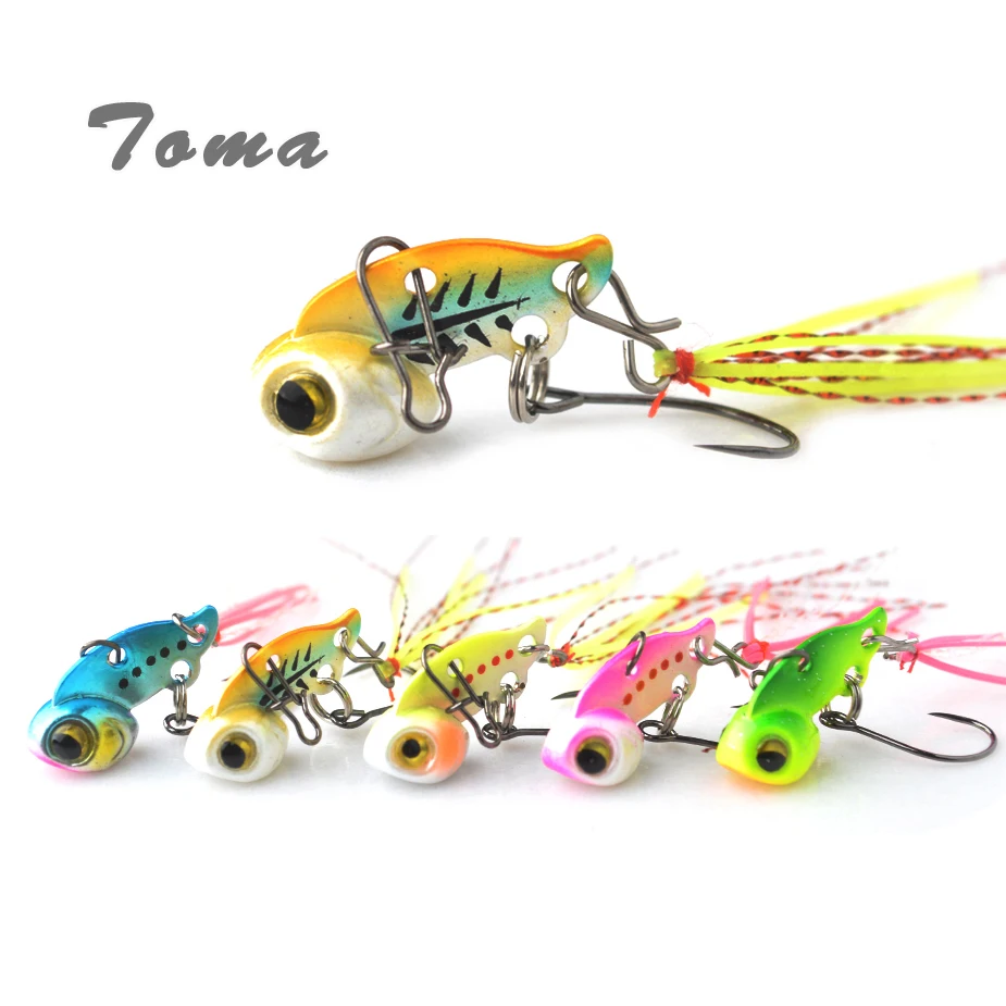 

TOMA Mini VIB Metal Lure Micro Vibration Fishing Lures 3g 6g Spinner Bait Spoon with Single Hook Artificial Baits Fishing