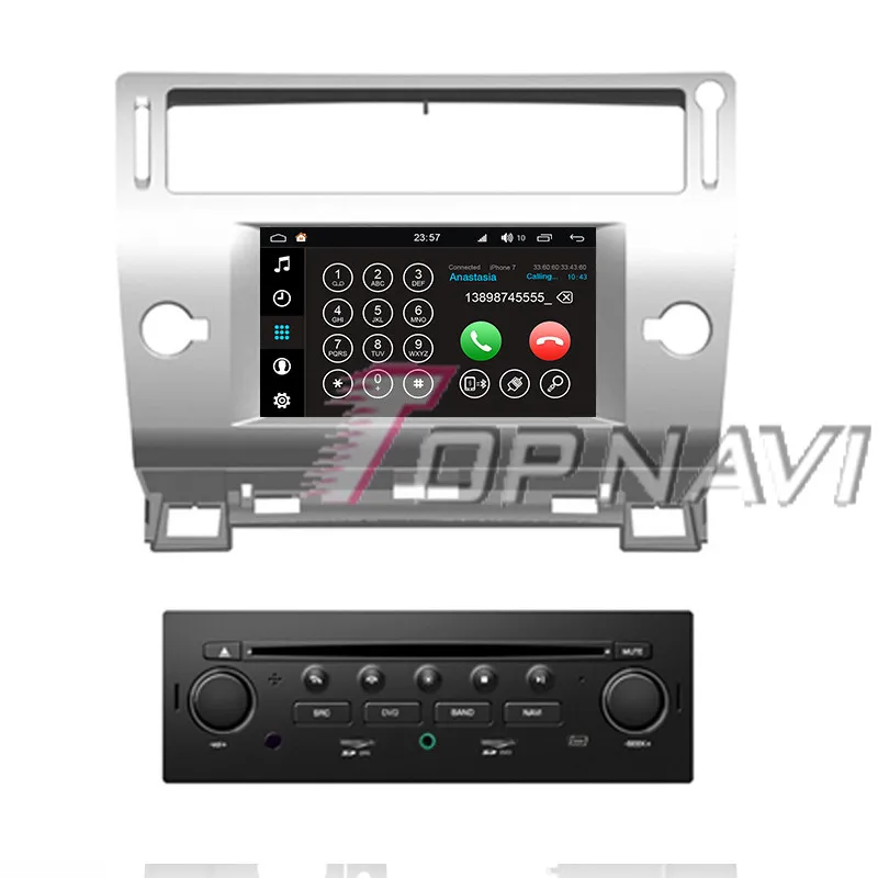Sale Topnavi 7" S200 Octa Core Android 8.0 Car DVD Multimedia Player Video for Citroen C4 Stereo Radio GPS Navigation Autoradio 2 Din 4