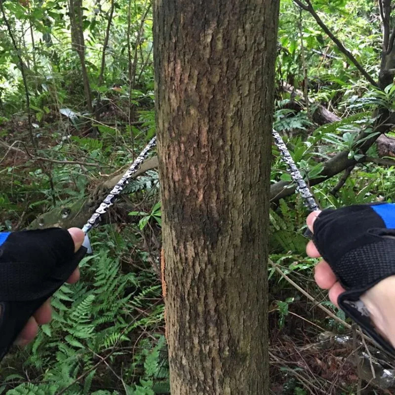 Ferramenta de Bolso ao ar Serra de Sobrevivência Lâmina de Serra de Corrente Equipamento de Sobrevivência Livre Selvagem Manganês Inoxidável Forte Dobrável Fio Aço 21 Ferramenta de bolso ao ar livre, serra