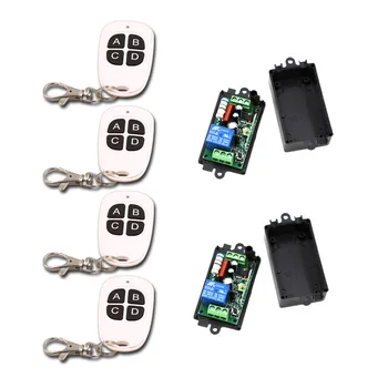 

Factory Price AC110V 22OV 1CH Wireless Remote Control System Teleswitch 4 Transmitter 2 Receiver Universal Gate Remote Control