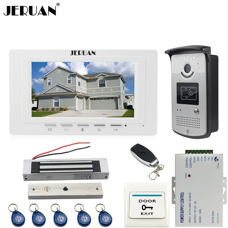 JERUAN Новый 7 ''ЖК-дисплей видео-телефон двери Системы 700TVL Камера доступа