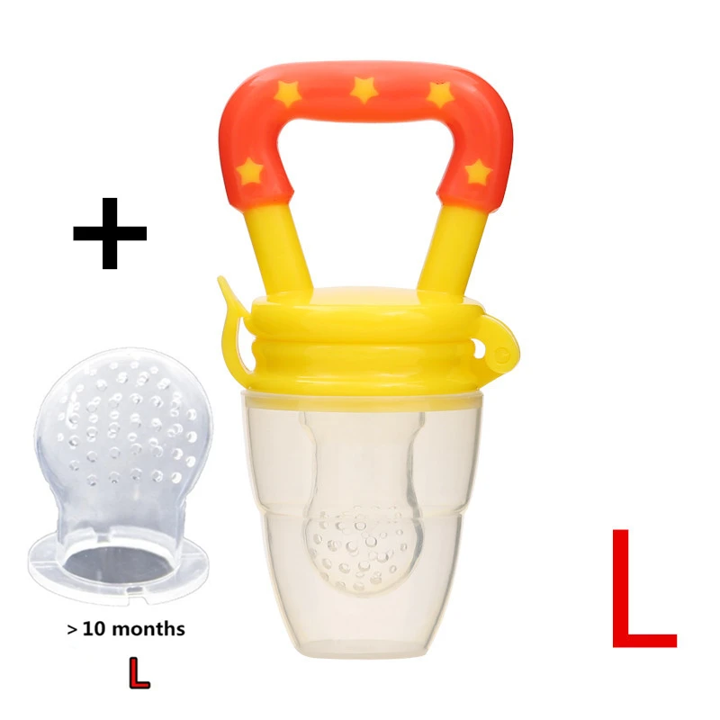 Новая бутылочка для кормления свежей пищи, соска для кормления детей, кормушка для фруктов, соски для кормления, безопасные детские принадлежности, соска, бутылочки - Цвет: yellow L