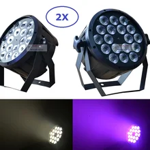 2xLot самая яркая 4/8 Dmx Каналы светодиодный плоский Par 18x12 Вт RGBW 4IN1 тонкий светодиодный Par Светильник Пластик чехол сцены DJ диско