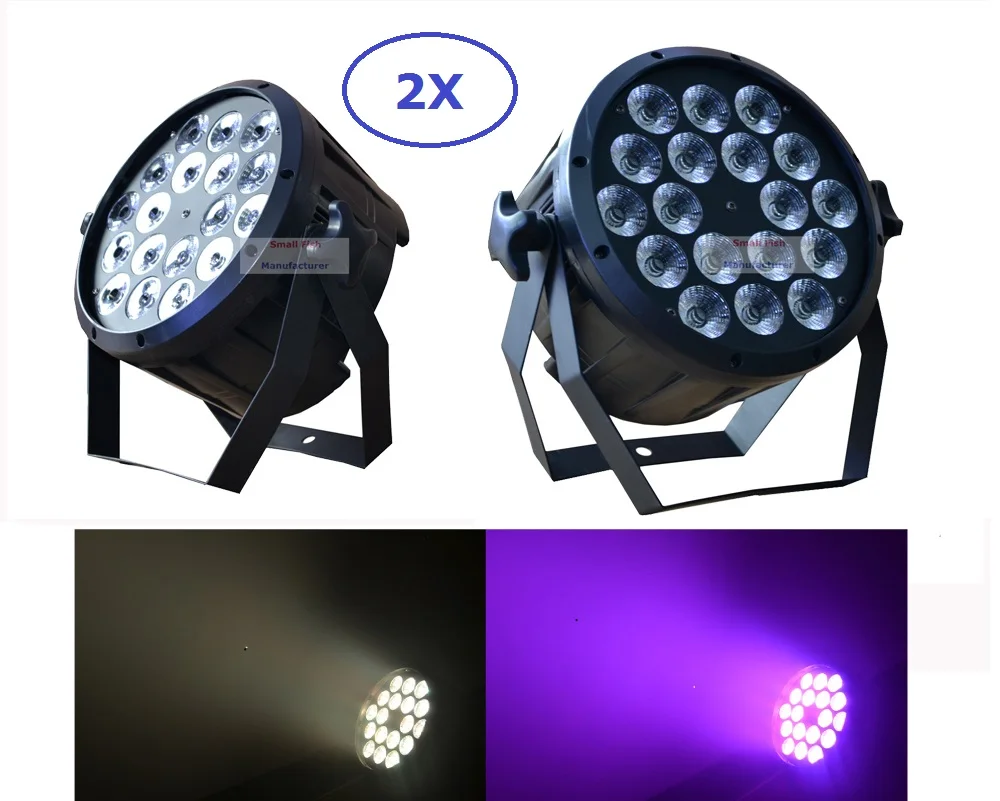 

2xLot The Brightest 4/8 Dmx Channels Led Flat Par 18x12W RGBW 4IN1 Slim Led Par Can Light Plastic Case Stage DJ Disco Strobe