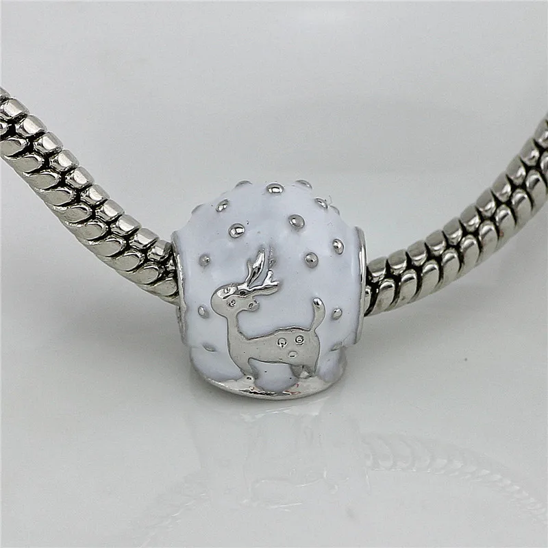 

5 colors Sliver Bead Charm deer Accessories beads fit Pandora Bracelets & Bangles DIY Jewelry