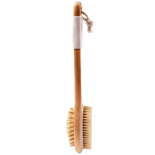 Body Brush For Dry Skin Brushing Back Scrubber For Skin Exfoliating And Cellulite Bamboo Bath Brush With Long Handle Shower