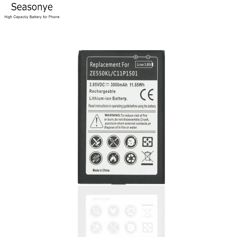Seasonye 1x C11P1501 Сменный аккумулятор для Asus Zenfone 2 Zenfone2 Laser ZE601KL Selfie ZD551KL ZE550KL 3000mAh / 11.55Wh |