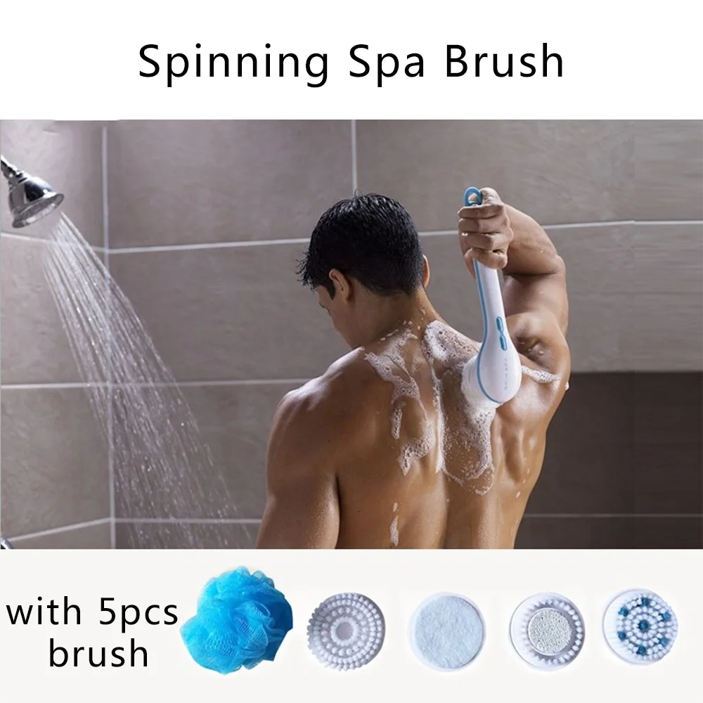 HEYME электрическая щетка Душ 5 в 1 Электрический Ванна Spin SPA массаж душ щеткой для