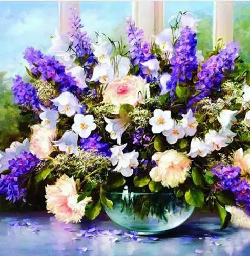 Цветочная Аранжировка 5D DIY Алмазная картина цветы вышивка крестиком Алмазная вышивка мозаика бриллианты наклейки на стену ваза для домашнего декора - Цвет: 9468
