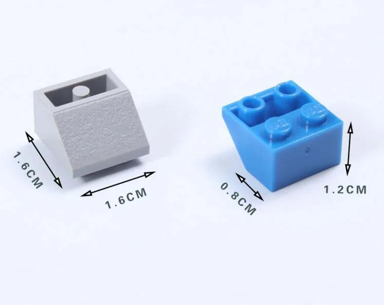 Lego 4 Dark Bluish Gray 2x2 inverted 45 degree brick block slopes NEW