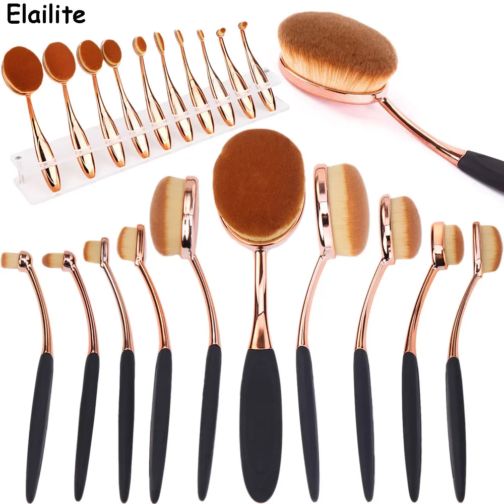 10/5Pcs makeup brushes Tooth Brush Shape Oval Makeup Brushes Set