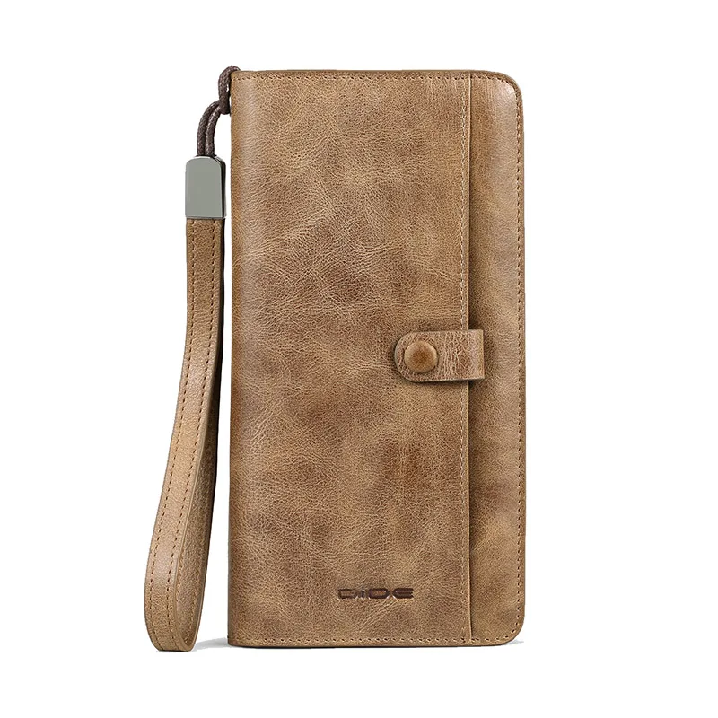 

Vintage Male Long Wallets Casual Phone Bag Clutch Purse Wallet Genuine Leather Wallets For Men Card Holder Coin Purse Zipper