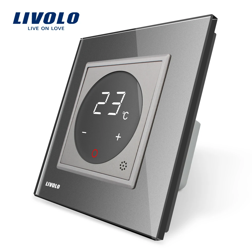 Livolo termostato estándar de la UE de Control de temperatura de calefacción dispositivo 4 colores de cristal de vidrio de Panel AC 110-250 V C701TM-11 - 3