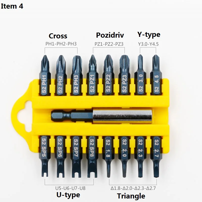 17 шт. набор промышленных отверток Крестовая шлицевая Шестигранная Сливовая u-образная квадратная Pozidriv y-образная отвертка с стержень адаптера отвертка
