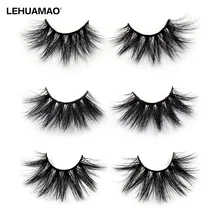 LEHUAMAO 25mm Eyelashes 3D Mink False Eyelash Long Wispy Fluffy Curly Lashes Cruelty Free Natural Lash Dramatic False Eyelashes