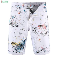 Jaycosin мужские тонкие джинсовые шорты с принтом модные повседневные узкие брюки белые шорты Pantalones De Mezclilla Impresos