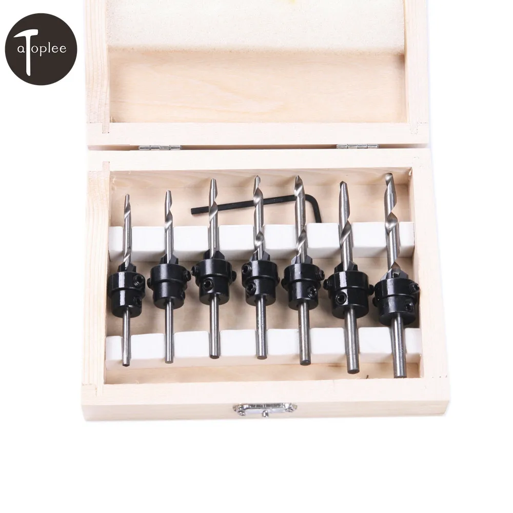 22PCS HSS Wood Screw Drill set Woodworking Bit Set Machines Pilot Holes