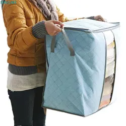 Большой для хранения одежды сумка Bamboo Костюмы сумка Портативный Организатор нетканый Underbed мешок хранения Box FEB20