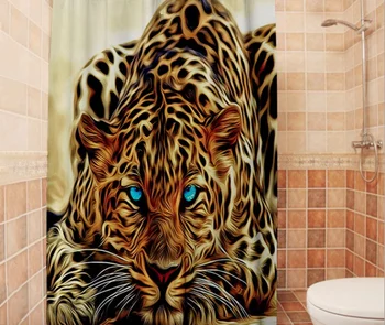 

New digital printing bathroom curtain wholesale Polyester waterproof and mildew digital printing shower curtain Christmas patter