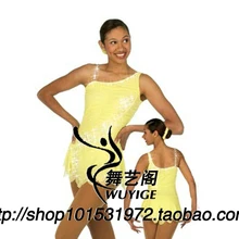 На фигурных коньках носить желтый Фигурное катание одежда для девочек Конкурс лед Одежда для девочек пользовательские R32