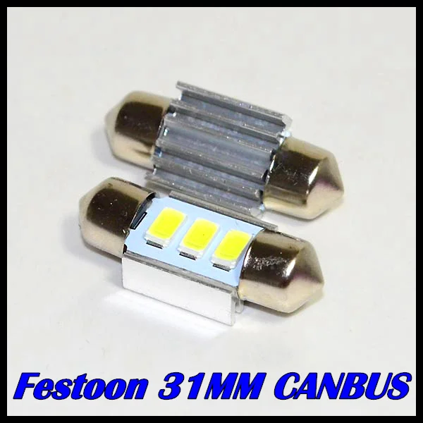 

2pcs/lot Festoon 31mm led Dome light c5w 3SMD 5630 5730 LED CANBUS Error Free Car License plate Luggage Reading light 12V